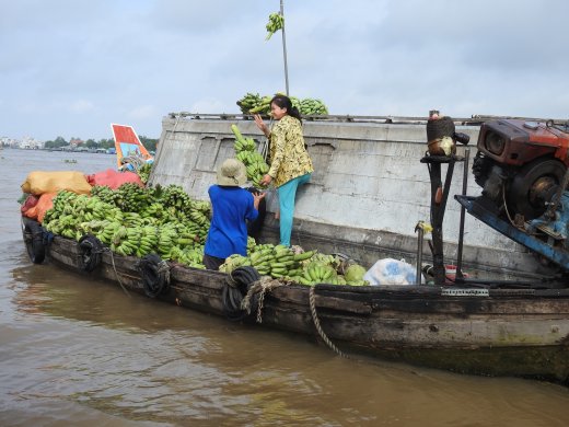 Chau Doc.Floating Market.Buying Bananas