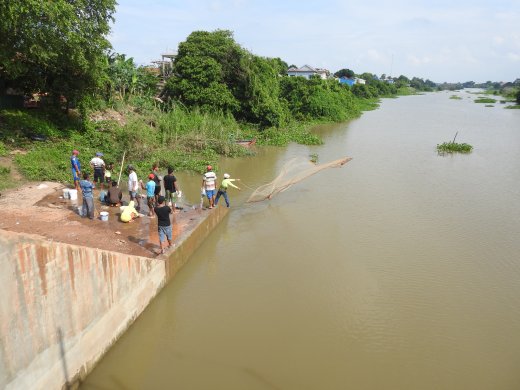 Prek Kdam.Fishing Net in Mid-Air