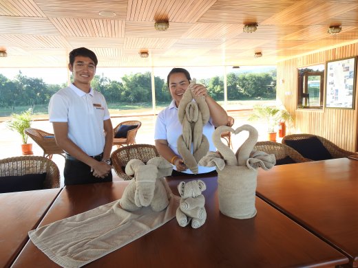Day on Boat.Decorative Towel Folding