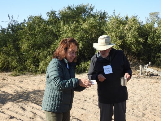 Cathy starting the party