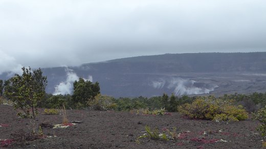 Volcanoes NP.Kilauea Caldera from Devastation Trail