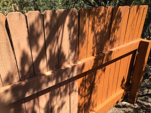 Fence half-stained