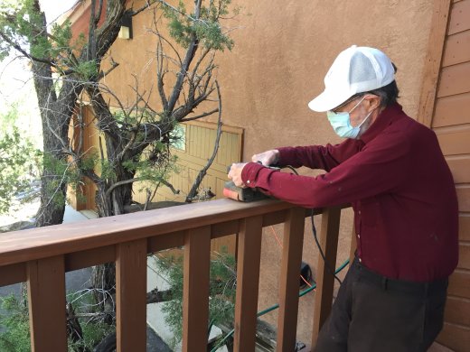 Ed Sanding Lower Deck Rails