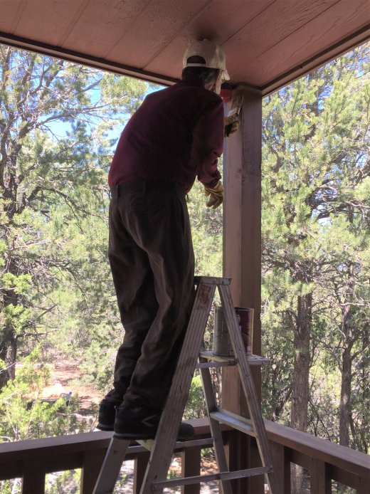 Ed staining deck pillars