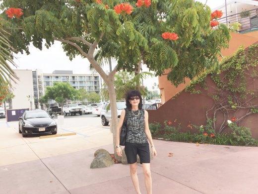 Lindy under Flowering Tree